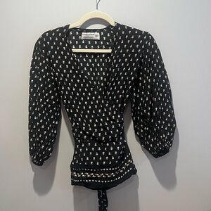 Faithfull the Brand - Floral Wrap Shirt in Navy